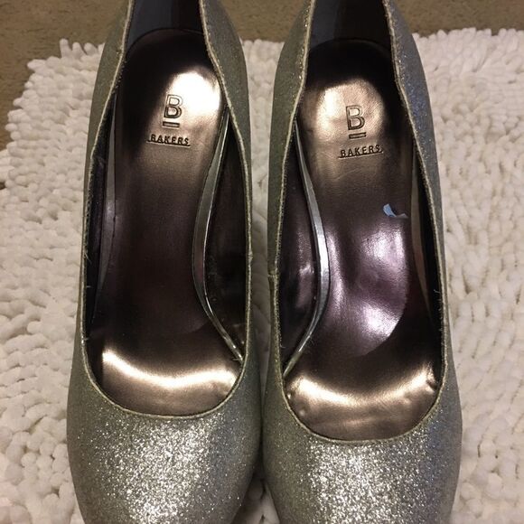 Bakers Silver Glitter Stilettos Size 6 - Picture 3 of 9